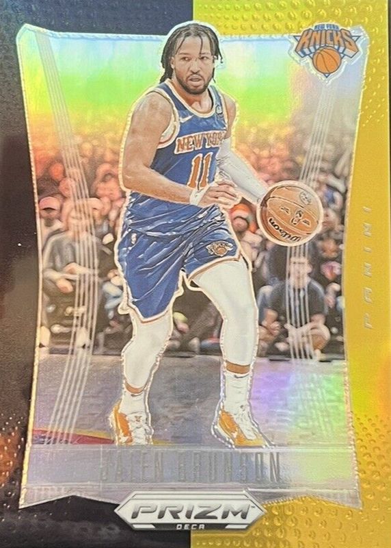 Jalen Brunson 2023 Prizm Deca #107 Black Gold /5 PSA 10