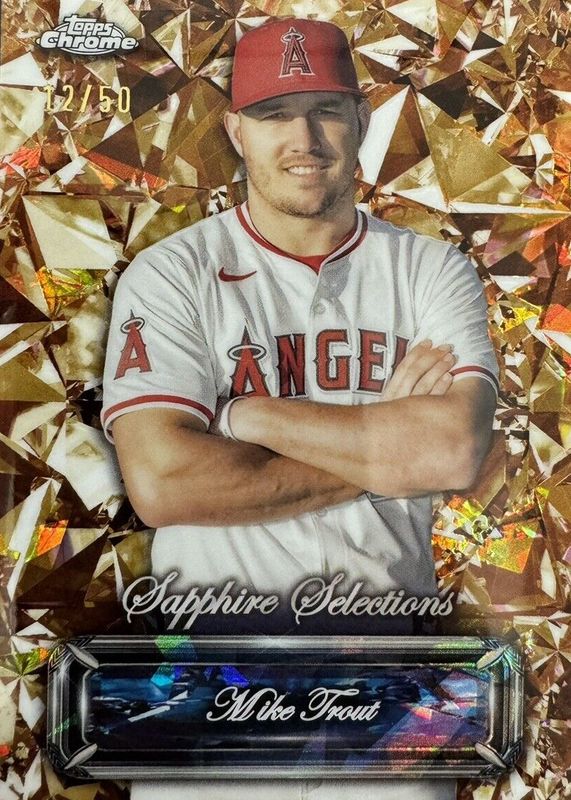 Mike Trout 2024 Topps Chrome Sapphire Edition #SS-9 Sapphire Selections - Gold /50 BGS 9.5