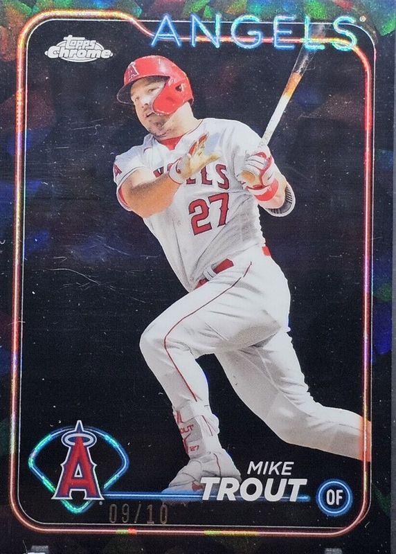 Mike Trout 2024 Topps Chrome Sapphire Edition #27 Black /10 PSA 9