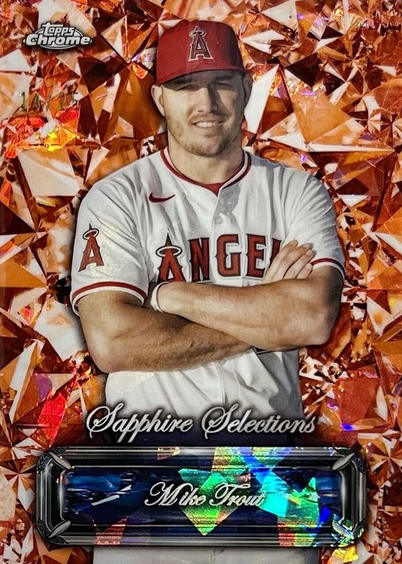 Mike Trout 2024 Topps Chrome Sapphire Edition #SS-9 Sapphire Selections - Orange /25 RAW