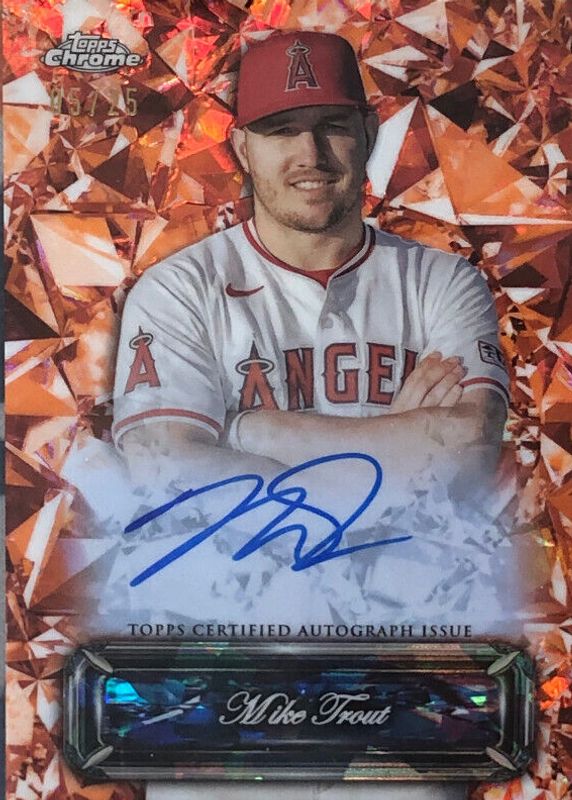 Mike Trout 2024 Topps Chrome Sapphire Edition #SSA-MT Sapphire Selections Autographs - Orange /25 PSA 10