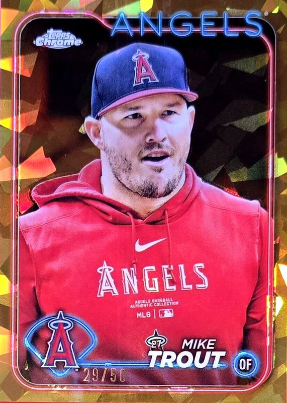 Mike Trout 2024 Topps Chrome Sapphire Edition #27 Image Variation - Gold /50 RAW