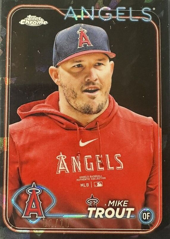 Mike Trout 2024 Topps Chrome Sapphire Edition #27 Image Variation - Black /10 RAW