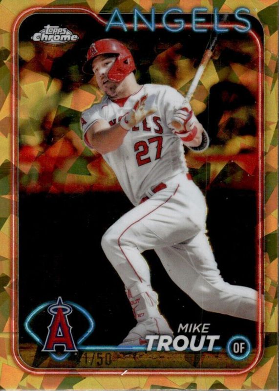 Mike Trout 2024 Topps Chrome Sapphire Edition #27 Gold /50 BGS 9