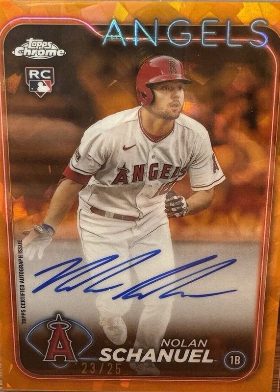 Nolan Schanuel 2024 Topps Chrome Sapphire Edition #CSA-NS Autographs - Orange /25 Rookie RAW