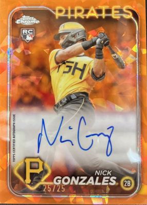Nick Gonzales 2024 Bowman #CRA-NG Chrome Rookie Auto - Orange 