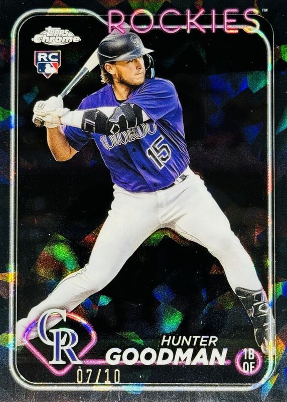 Hunter Goodman 2024 Topps Chrome Sapphire Edition #432 Black /10 Rookie RAW