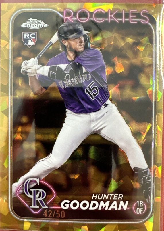 Hunter Goodman 2024 Topps Chrome Sapphire Edition #432 Gold /50 Rookie PSA 10