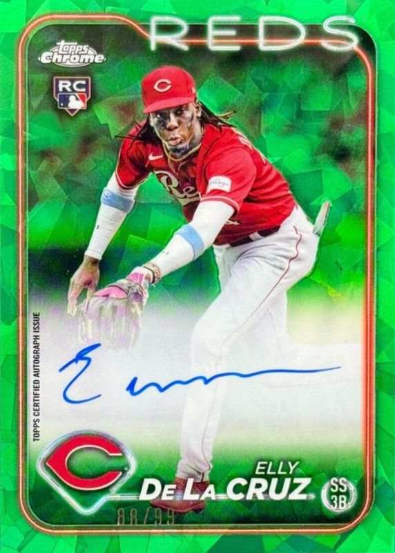 Elly De La Cruz 2024 Topps Chrome Sapphire Edition #CSA-ED Autographs - Green /99 Rookie RAW