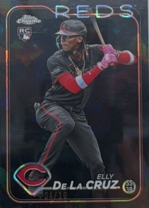 Elly De La Cruz 2024 Topps Chrome Sapphire Edition #141 Black /10 Rookie RAW