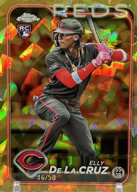 Elly De La Cruz 2024 Topps Chrome Sapphire Edition #141 Gold /50 Rookie RAW