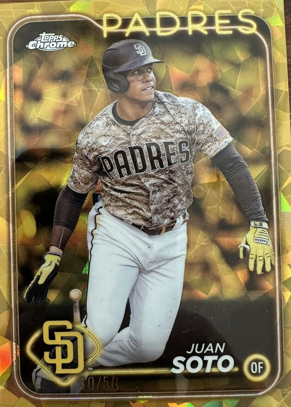 Juan Soto 2024 Topps Chrome Sapphire Edition #50 Gold /50 Price