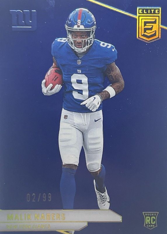 Malik Nabers 2024 Elite #196 Blue /99 Rookie RAW