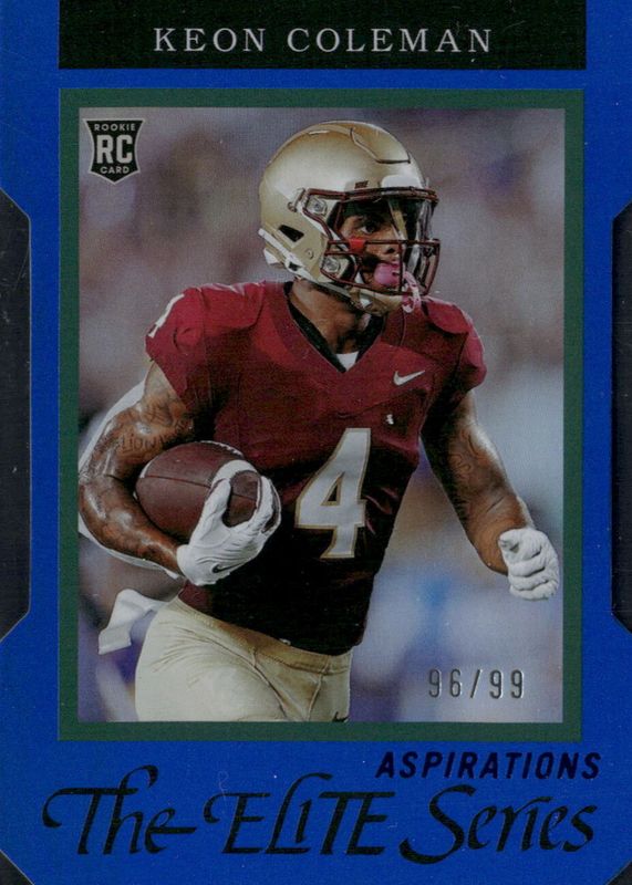 Keon Coleman 2024 Elite #17 1992 Elite Rookies - Aspirations Die-Cut /99 RAW