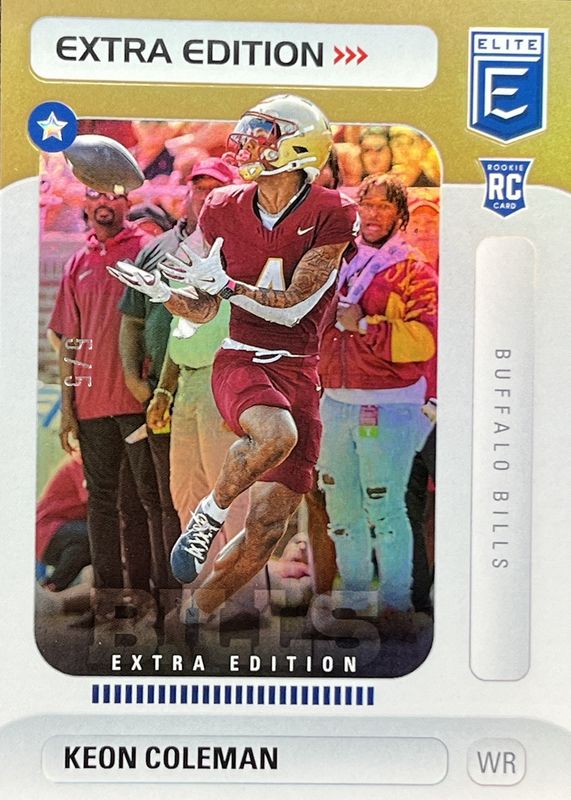 Keon Coleman 2024 Elite #8 Extra Edition - Gold /5 Rookie RAW