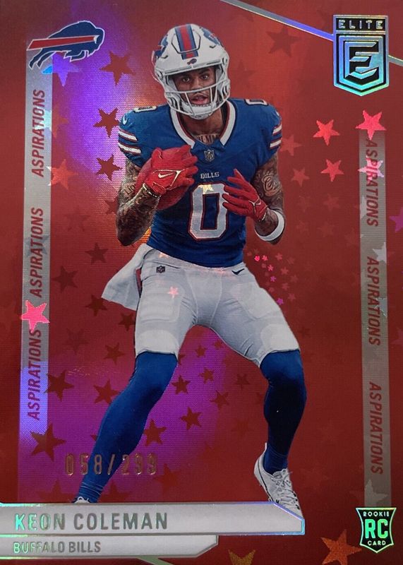 Keon Coleman 2024 Elite #166 Aspirations Stars /299 Rookie RAW