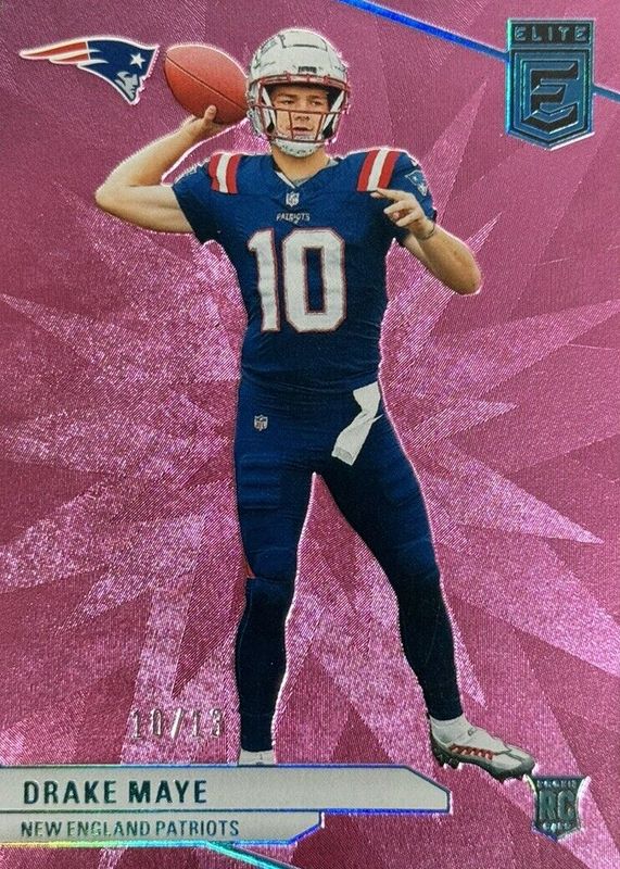 Drake Maye 2024 Elite #185 Pink FOTL /13 Rookie RAW