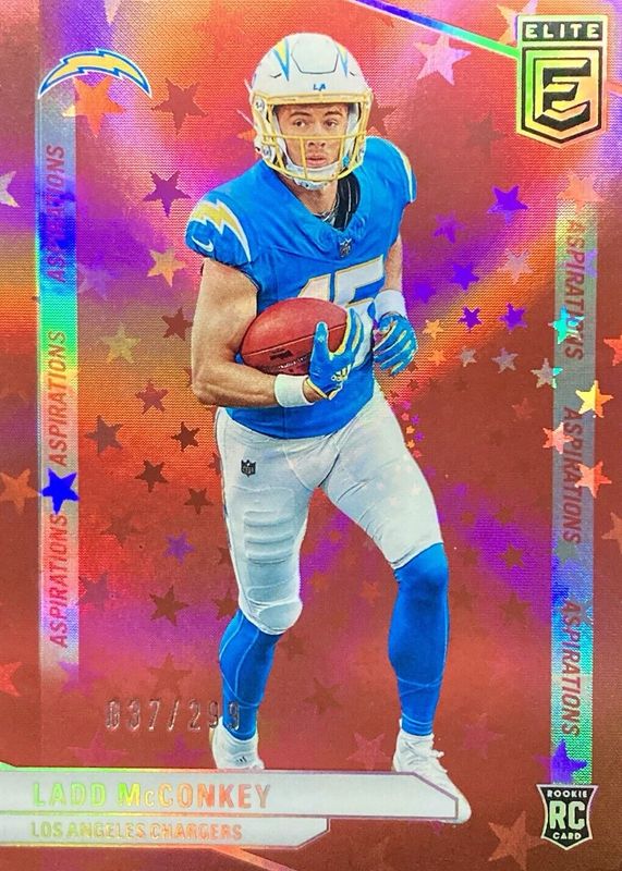 Ladd McConkey 2024 Elite #126 Aspirations Stars /299 Rookie SGC 9.5