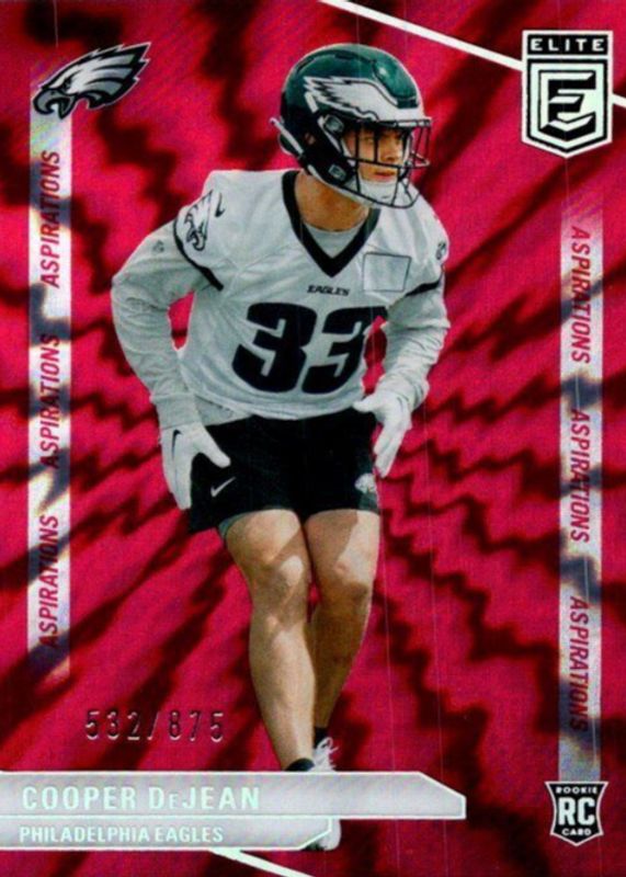 Cooper DeJean 2024 Elite #171 Aspirations Shimmer /875 Rookie PSA 10