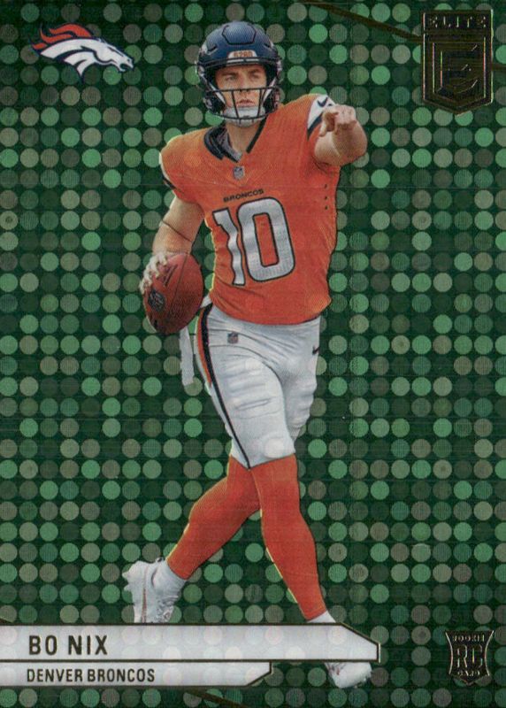 Bo Nix 2024 Elite #175 Green Disco Rookie PSA 10