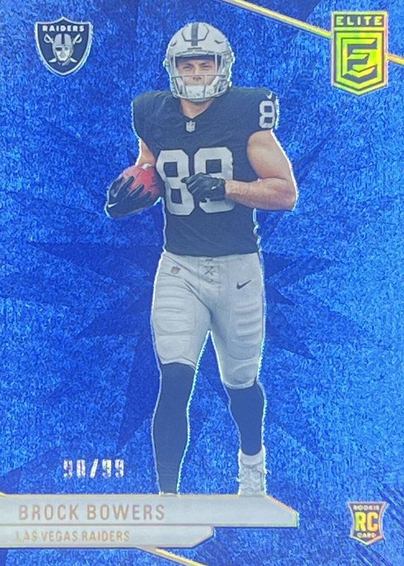 Brock Bowers 2024 Elite #162 Blue /99 Rookie RAW