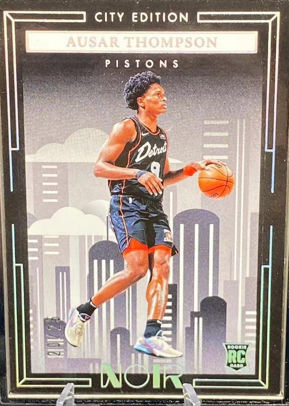 Ausar Thompson 2023 Noir #239 Rookies Metal Frame City Edition /25 Rookie SGC 9