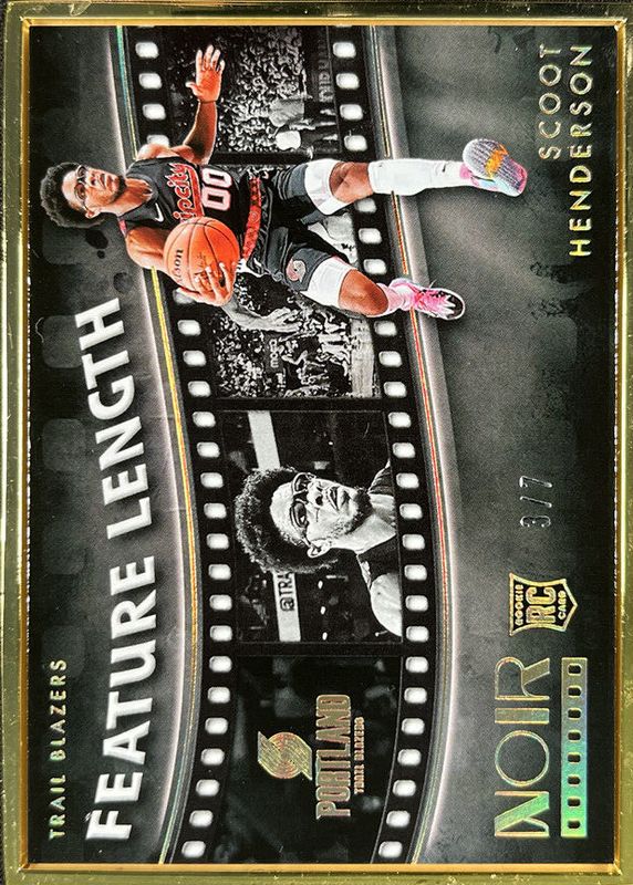 Scoot Henderson 2023 Noir #253 Feature Length - Holo Gold FOTL /7 Rookie RAW