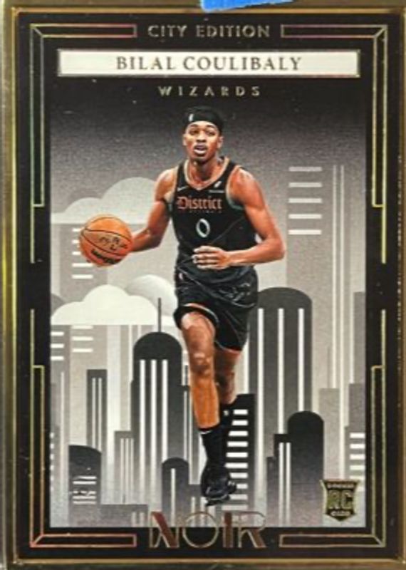 Bilal Coulibaly 2023 Noir #245 Rookies Metal Frame City Edition - Holo Gold FOTL /7 RAW