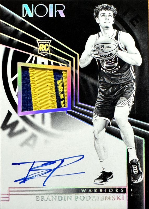 Brandin Podziemski 2023 Noir #323 Rookie Patch Auto Black & White /99 RAW