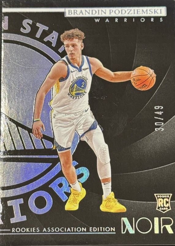 Brandin Podziemski 2023 Noir #154 Rookies Association Edition - Holo Silver /49 RAW