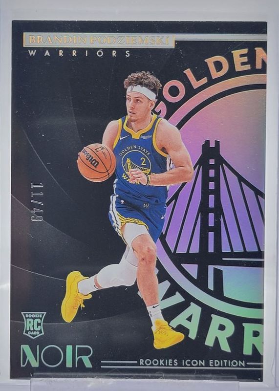 Brandin Podziemski 2023 Noir #184 Rookies Icon Edition - Holo Silver /49 SGC 9