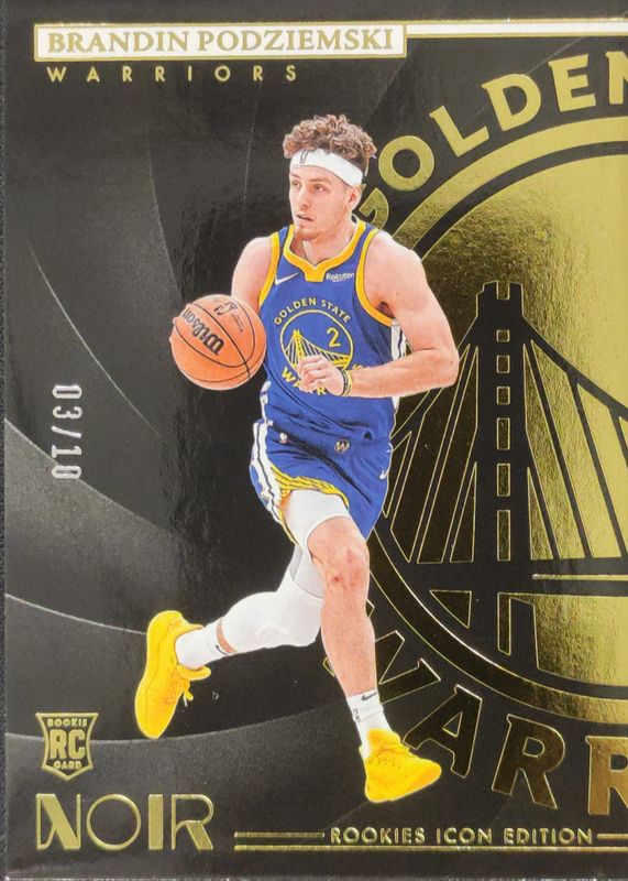 Brandin Podziemski 2023 Noir #184 Rookies Icon Edition - Gold /10 BGS 9.5