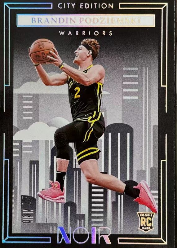 Brandin Podziemski 2023 Noir #241 Rookies Metal Frame City Edition /25 RAW