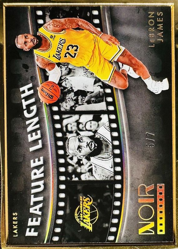 LeBron James 2023 Noir #270 Feature Length - Holo Gold FOTL /7 PSA 10