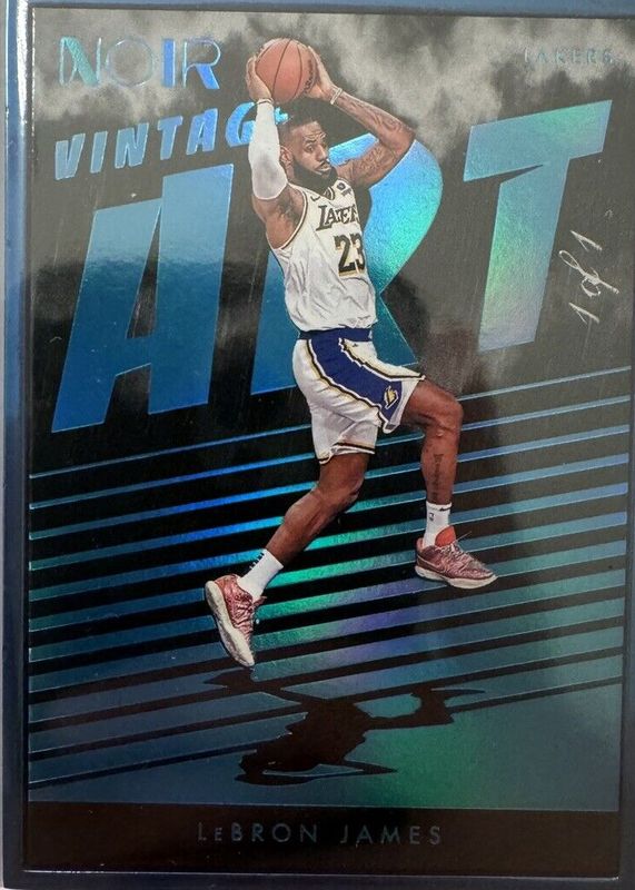 LeBron James 2023 Noir #281 Vintage Art - Platinum FOTL /1 SGC 10