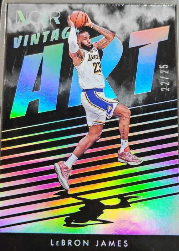 LeBron James 2023 Noir #281 Vintage Art /25 SGC 9