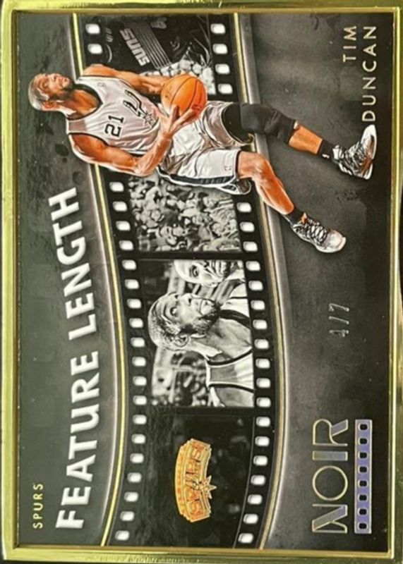 Tim Duncan 2023 Noir #257 Feature Length - Holo Gold FOTL /7 RAW