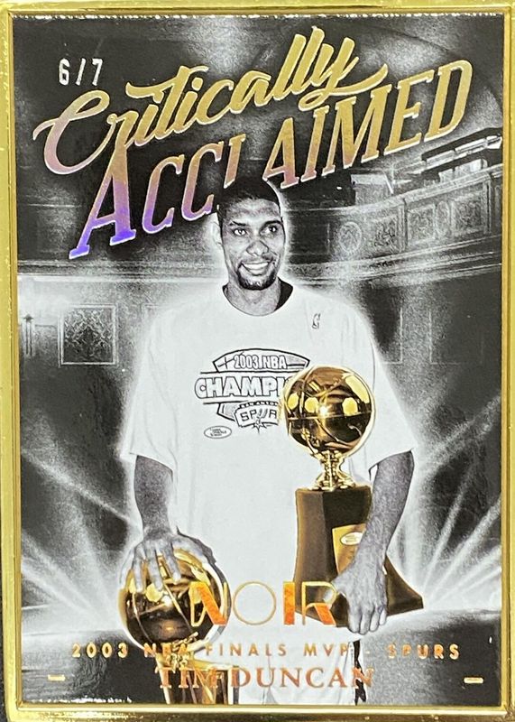 Tim Duncan 2023 Noir #300 Critically Acclaimed - Holo Gold FOTL /7 RAW