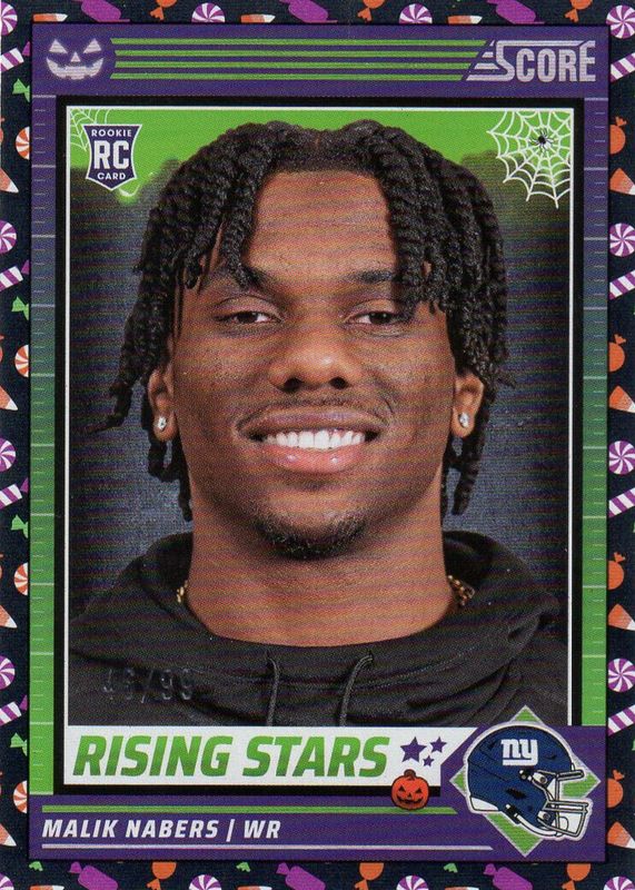 Malik Nabers 2024 Score-A-Treat #37 Rising Stars - Trick or Treat /99 Rookie SGC 10