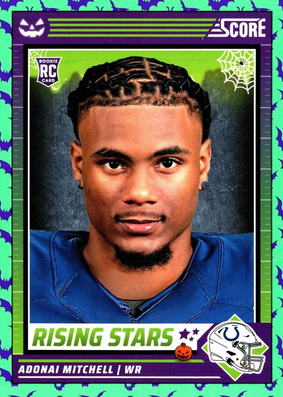 Adonai Mitchell 2024 Score-A-Treat #1 Rising Stars - Green Bats Rookie RAW