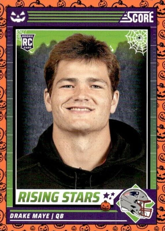 Drake Maye 2024 Score-A-Treat #17 Rising Stars - Orange Pumpkins Rookie SGC 9.5