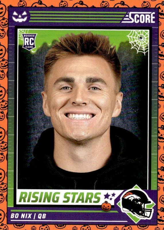 Bo Nix 2024 Score-A-Treat #4 Rising Stars - Orange Pumpkins Rookie PSA 10