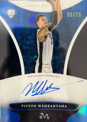 2023 Topps Mercury Victor Wembanyama #WA-3 Autographs - Blue Refractor /75