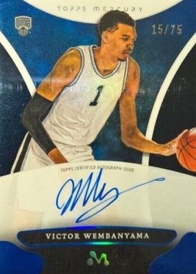 2023 Topps Mercury Victor Wembanyama #WA-4 Autographs - Blue Refractor /75