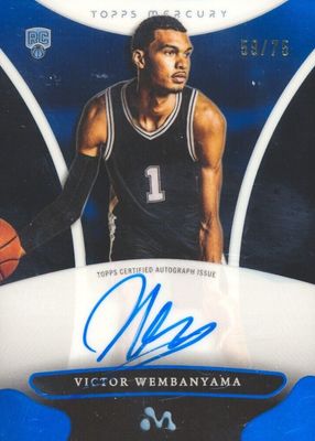 2023 Topps Mercury Victor Wembanyama #WA-7 Autographs - Blue Refractor /75