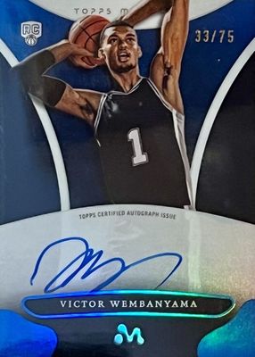 2023 Topps Mercury Victor Wembanyama #WA-8 Autographs - Blue Refractor /75