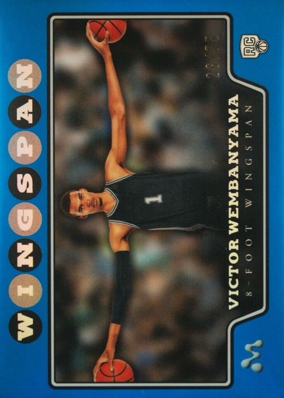 Victor Wembanyama 2023 Topps Mercury Victor Wembanyama #VW-9 Wingspan - Blue Refractor /75 Rookie RAW