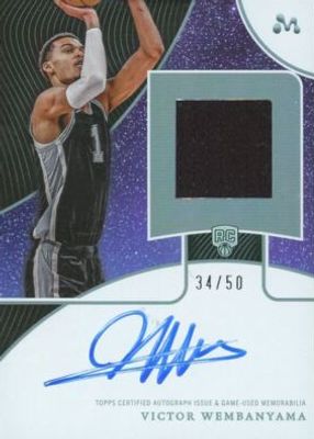 2023 Topps Mercury Victor Wembanyama #WAR-7 Autograph Relics - Cosmic Refractor /50