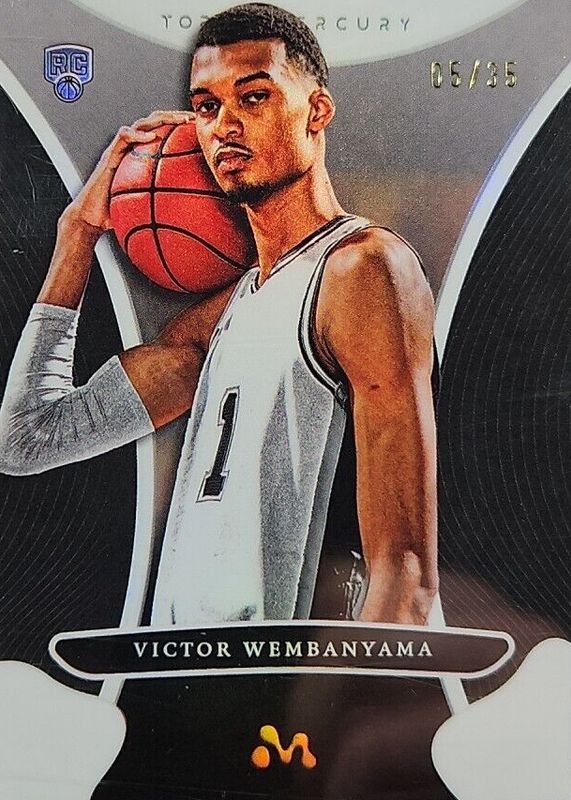 Victor Wembanyama 2023 Topps Mercury Victor Wembanyama #9 White Refractor /35 Rookie RAW