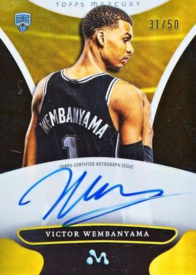 2023 Topps Mercury Victor Wembanyama #WA-10 Autographs - Gold Refractor /50